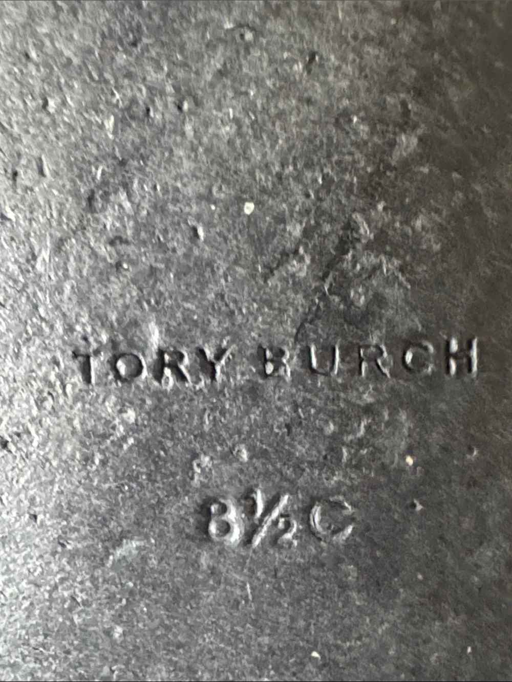 Tory Burch Black Leather Square-Toe Logo Flats